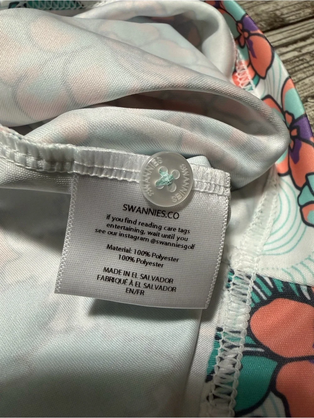Swannies Floral Roses Polo Shirt Men’s XL White Performance Golf Stretch